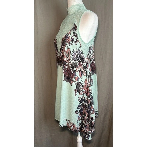 Intimately Free People Marsha Lace Slip Dress Turquoise Blue Floral Flowing XS - Picture 10 of 16